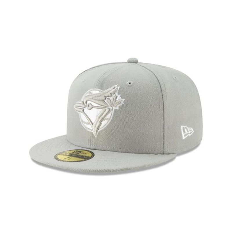 MLB Toronto Blue Jays Basic 59Fifty Fitted (XUN2437) - Grey New Era Caps